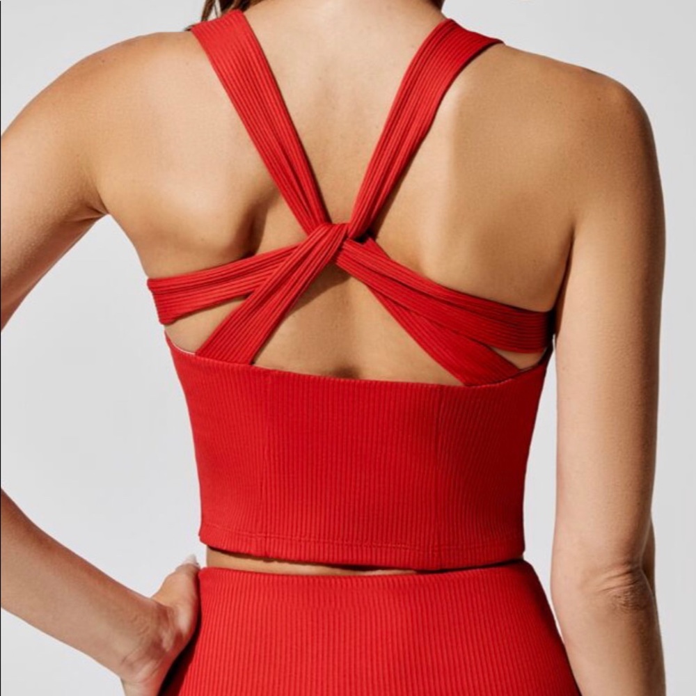 NWT Carbon38 twist ribbed cami in color Chili